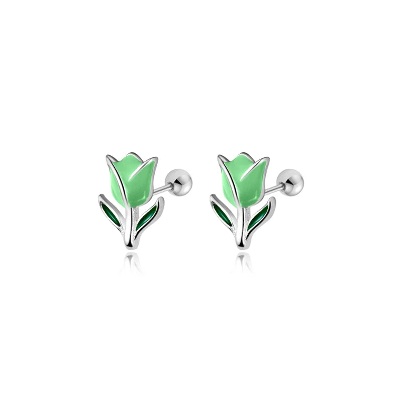 Flower Screw Stud Earrings DS4038