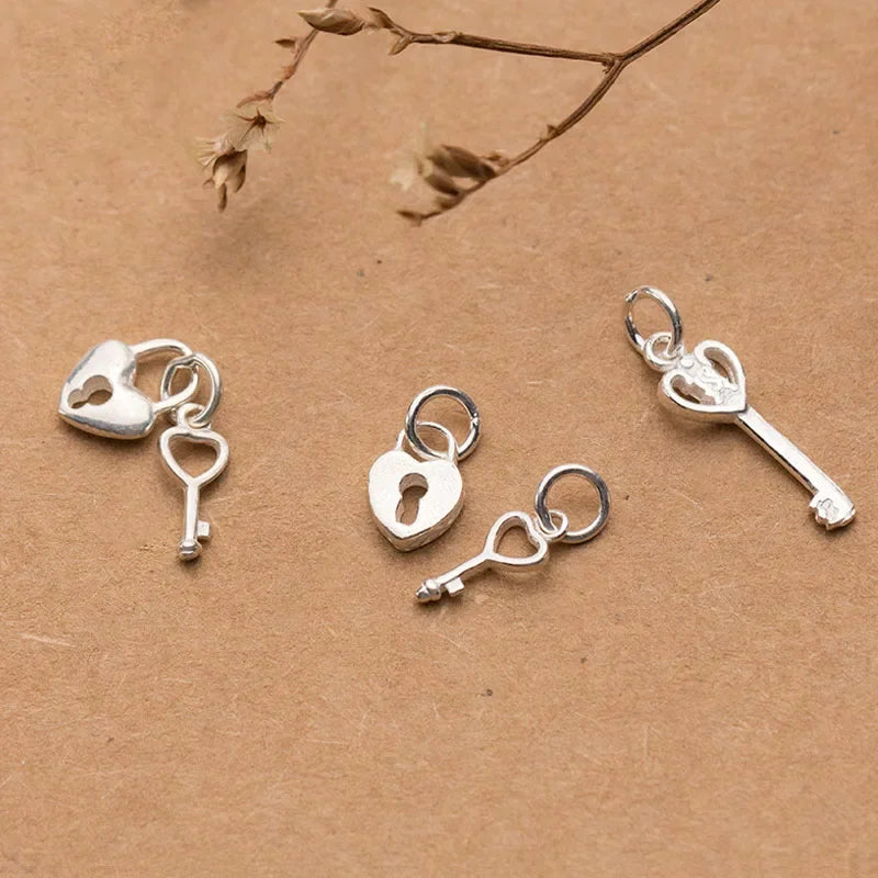 Heart Key Charm Pendant Handmade DIY Accessories DZ132