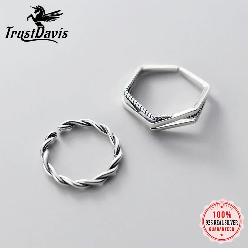 Thai Silver Cross Twist Opening Ring DA733