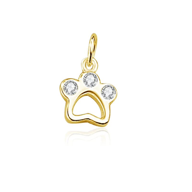 TrustDavis Real 925 Sterling Silver Fashion Cute Cat Claw Charm Pendant Handmade DIY Accessories Fine Jewelry Wholesale DZ1706