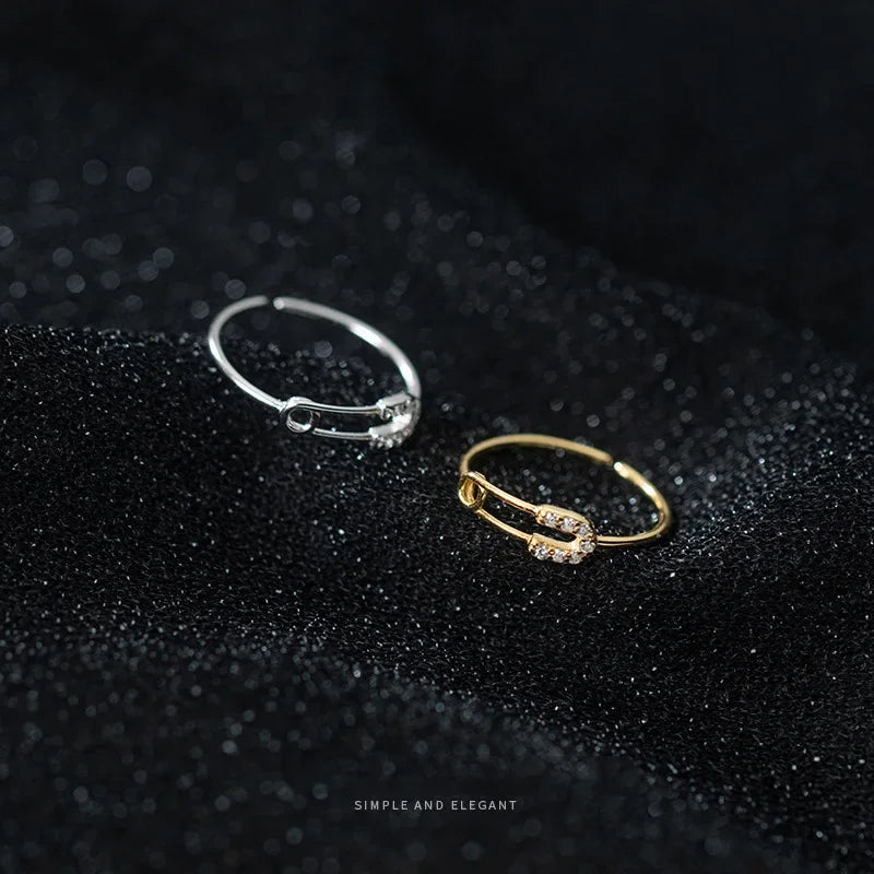 Sweet Paper Clip Shiny Opening Rings DA2438