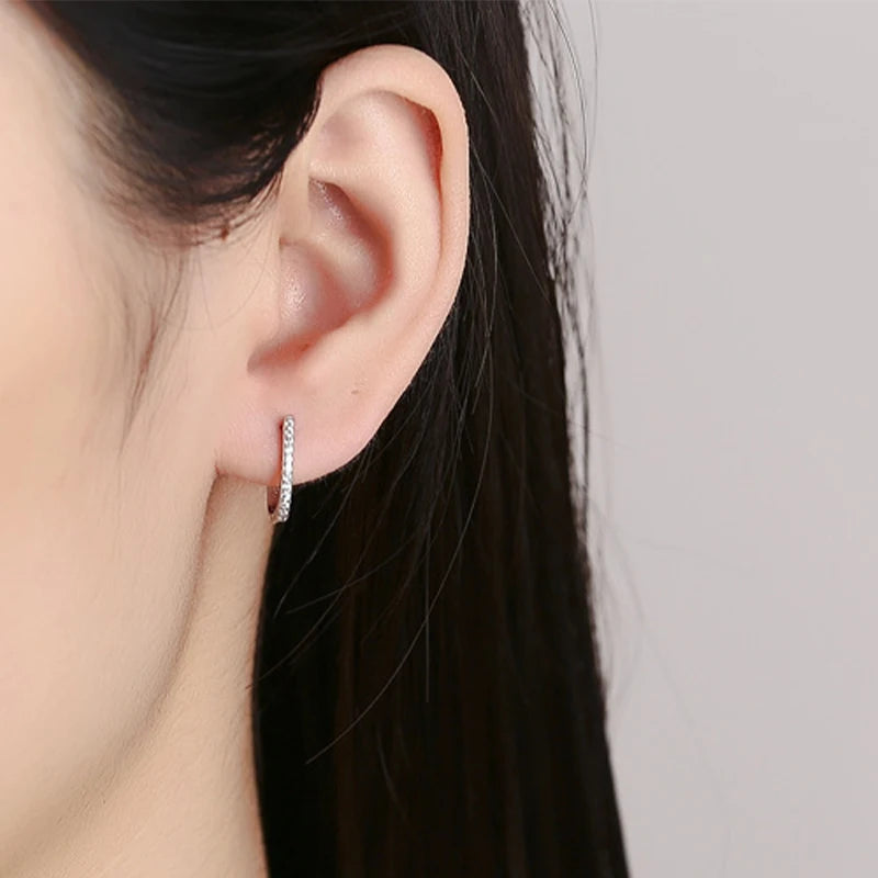 Romantic U-shaped zircon Hoop Earrings DA3232