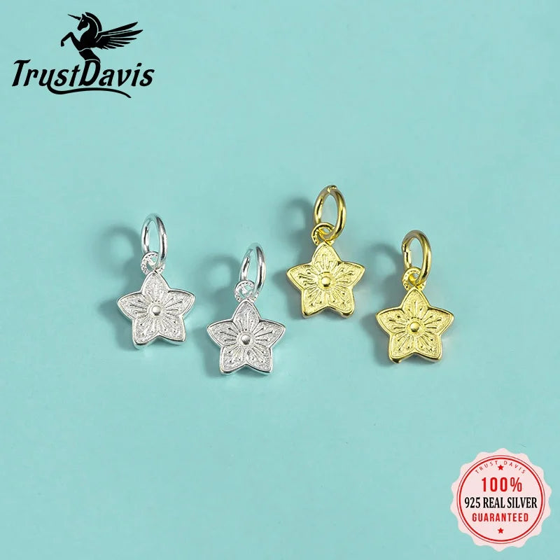 Cherry Blossom Star Charm Pendant Dainty Minimalist DZ1893