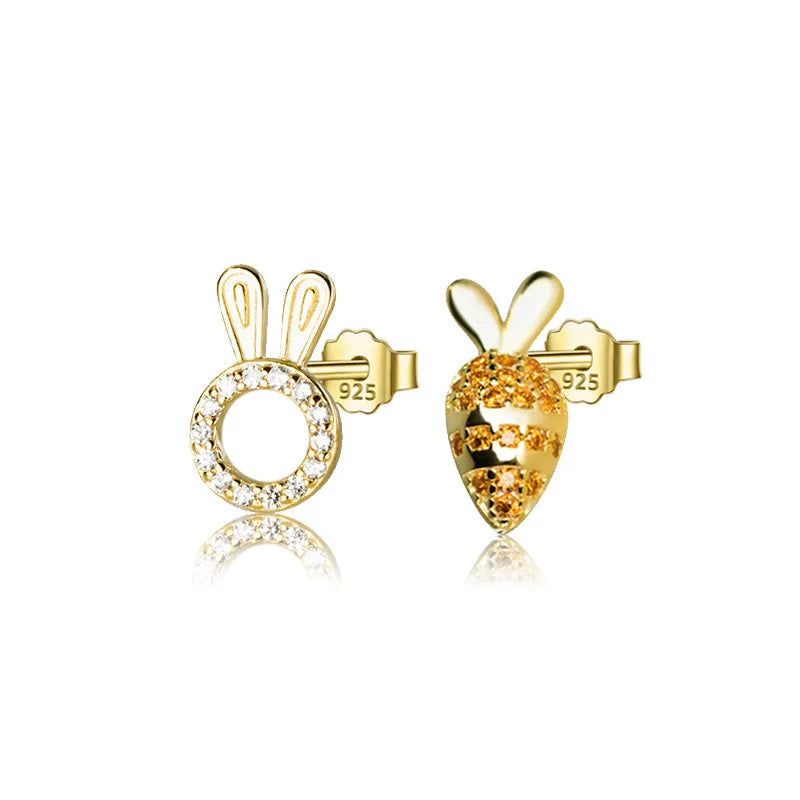 Rabbit Carrot Stud Earrings DS4014