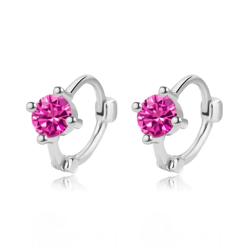 TrustDavis Real 925 Sterling Silver 2025 18K Gold Colour CZ Hoop Earrings For Daughter Girls Birthday Gift Fine Jewelry DG0078