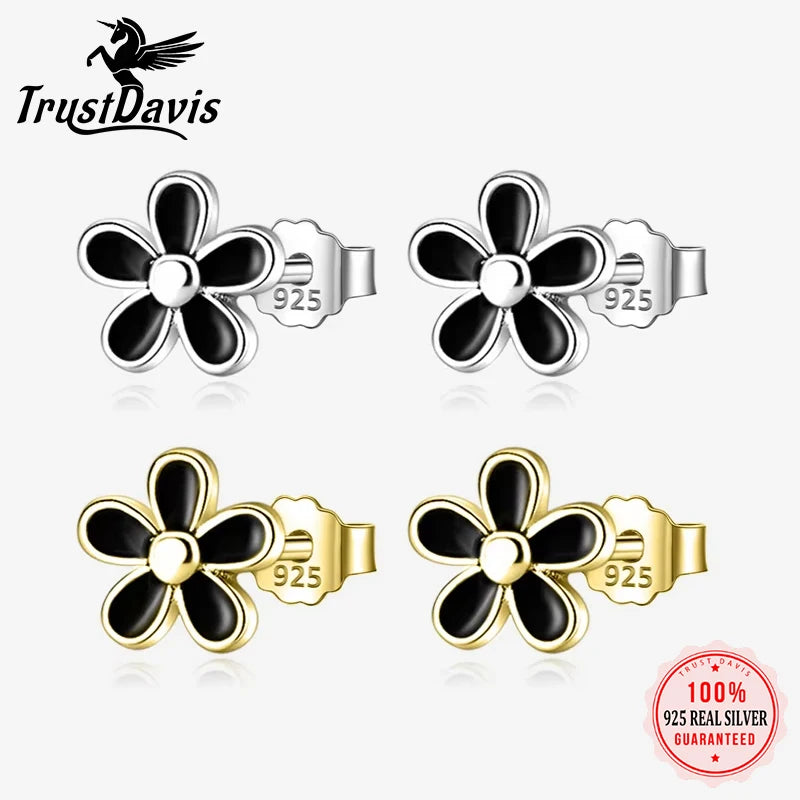 925 Sterling Silver Sweet Flower Stud Earrings DS4056