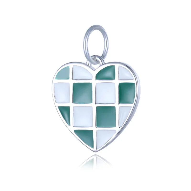 Checkerboard Heart Pendant HY591
