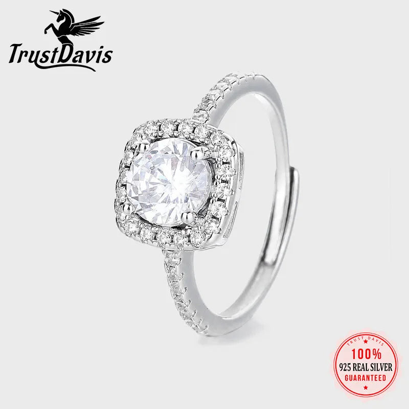 Fashion and Luxury Square Zircon Adjustable Ring DS4932