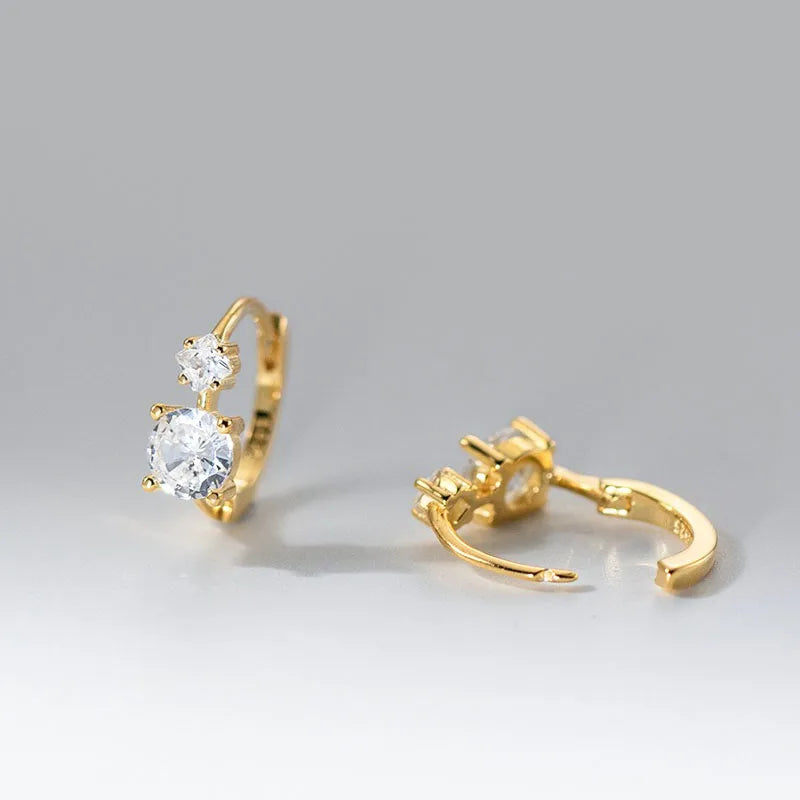 Round Double Zircon Earrings DS4924