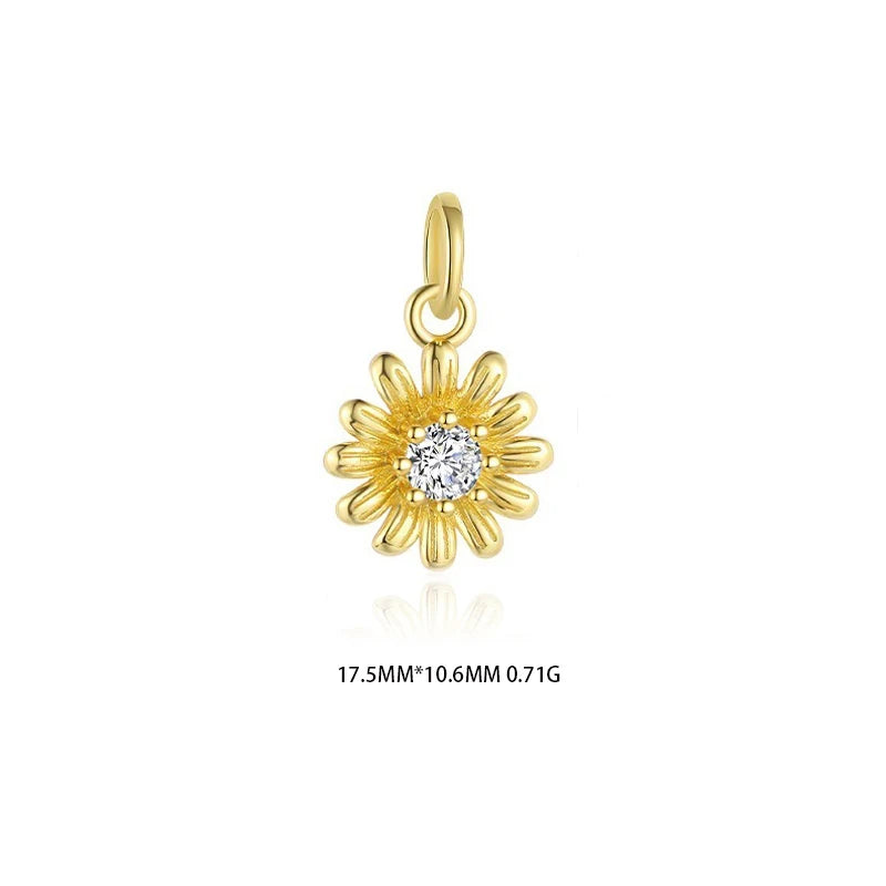 Trustdavis Real 925 Sterling Silver Feshion Simple 12 Months Birth Flower Pendant DIY for Women Girls Fine Jewelry DS4742