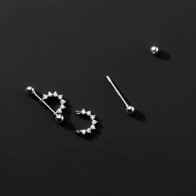Sweet U Shape Dazzling Screw Earring DB1452