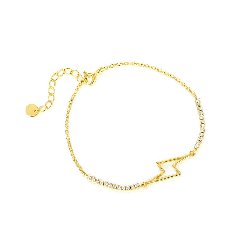 TrustDavis Girls 925 Sterling Silver Fashion Butterfly/Hollow heart/Lightning Bracelet for Women Girl Gift Fine Jewelry DS4662