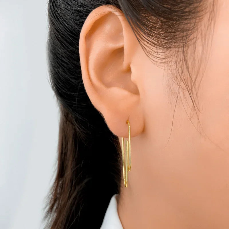 Clips Pin Ear Hook Charm Stud Earrings DA666