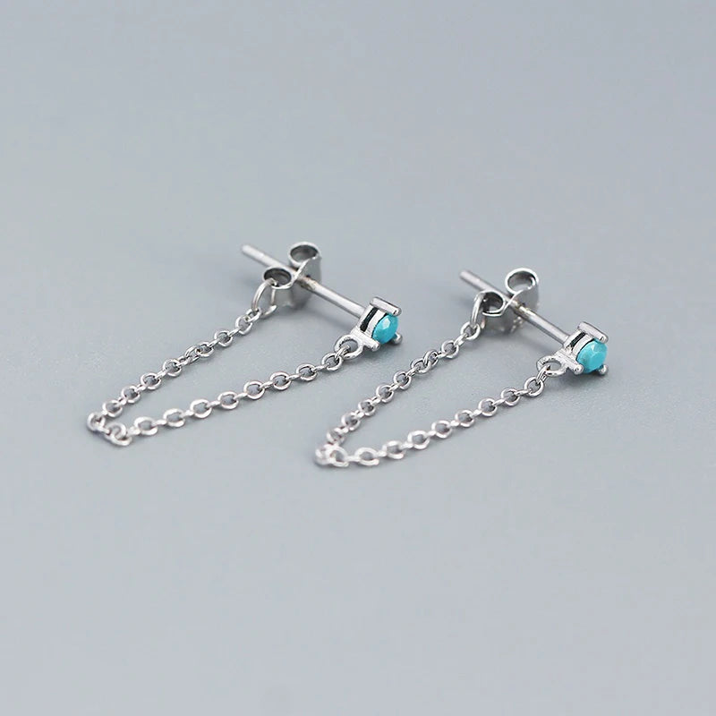 Fashion Multi-colored Cubic Zirconia Line Earrings DS4769