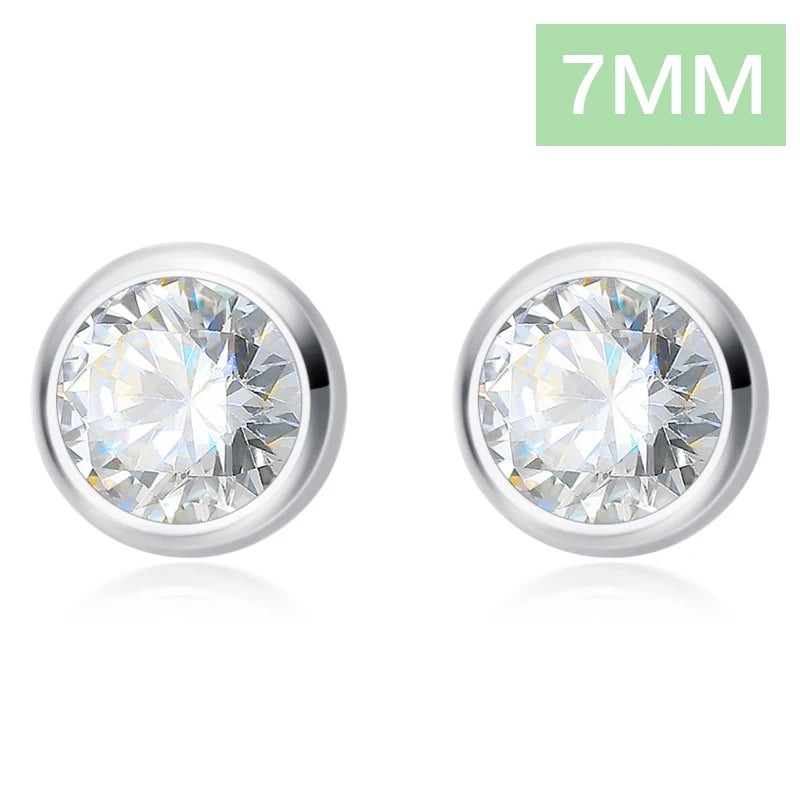 TrustDavis 925 Sterling Silver Tiny Dazzling Round CZ 4mm 5mm 6mm Stud Earring For Women Girls Kids Silver 925 Jewelry Gift DT55