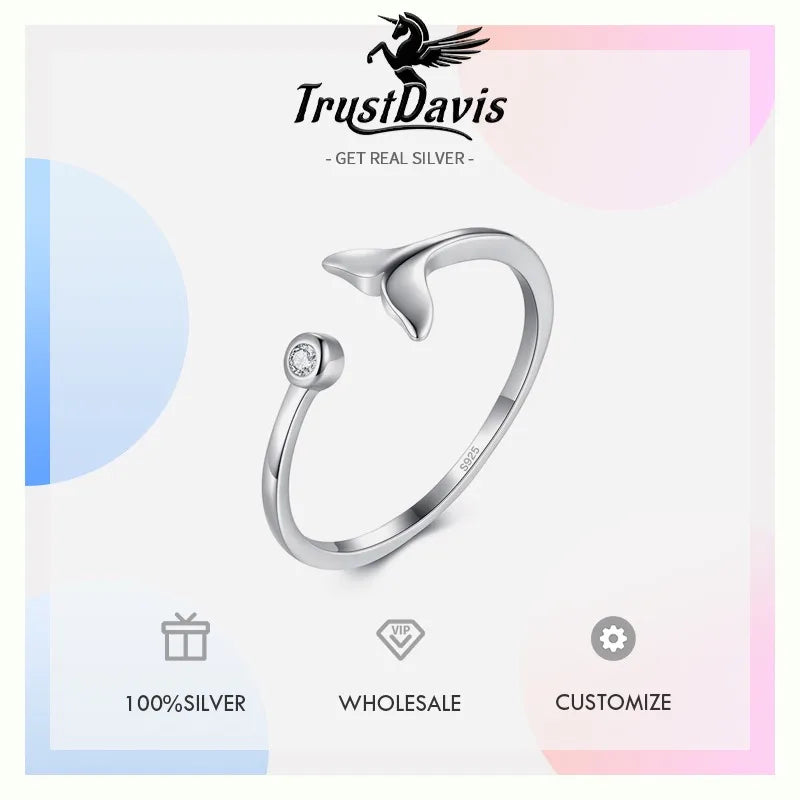 Sweet Mermaid Tail Shiny Opening Ring DS556