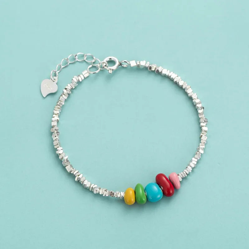 Gum-colored Bean Beads Pendant Handmade DIY Necklace Accessories DZ1230