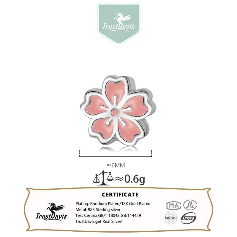 Flowers Bead Charm Beads Handmade DIY Accessories Fine Jewelry DZ795