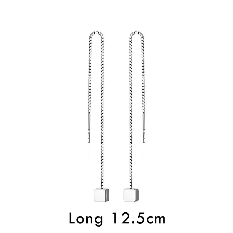 Square Box Chain Line Earrings DE0552