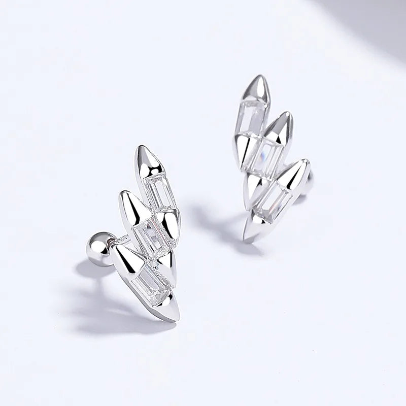 TrustDavis Genuine Fashion 925 Sterling Silver Vintage Stud Earrings Irregular Party for Women Fine Jewelry Brincos DS4024