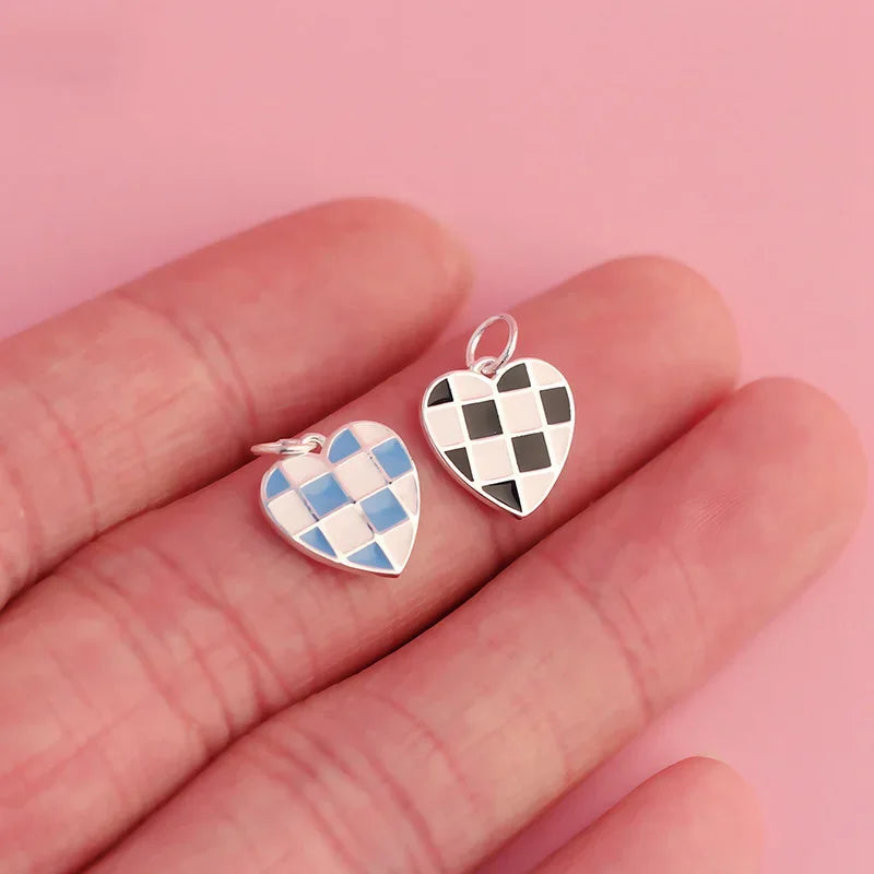 Checkerboard Heart Pendant HY591