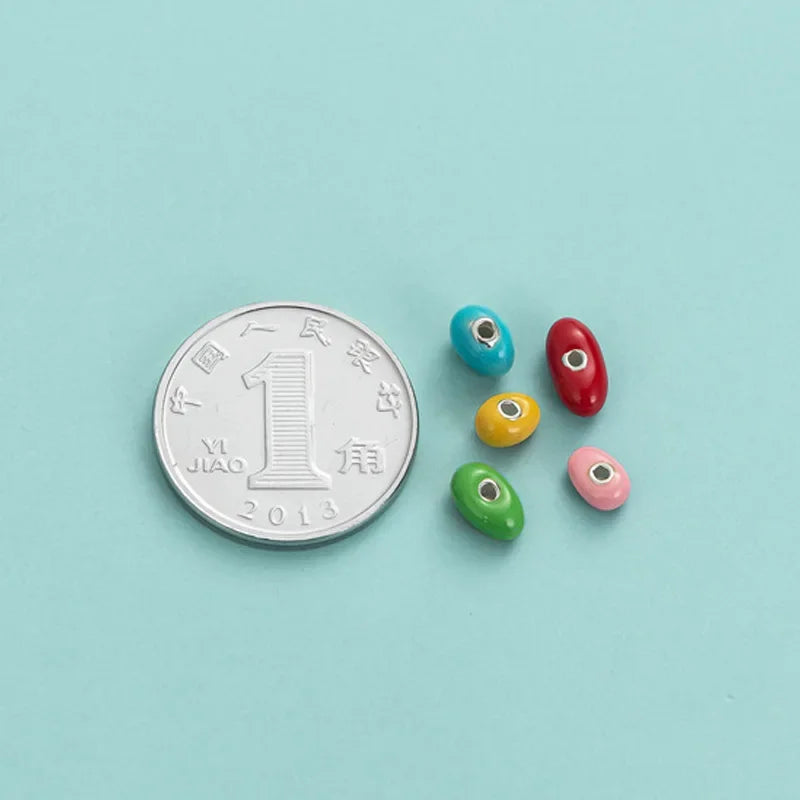 Gum-colored Bean Beads Pendant Handmade DIY Necklace Accessories DZ1230