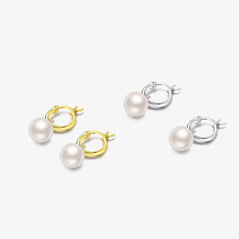 TrustDavis Real 925 Sterling Silver Fashionable and Elegant Pearl Earrings for Women Wedding Fine Jewelry DS4180