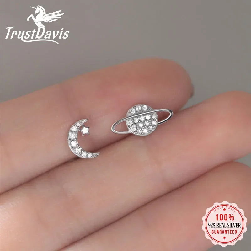 Version Diamond-studded Planet Star Moon Earrings DB1305