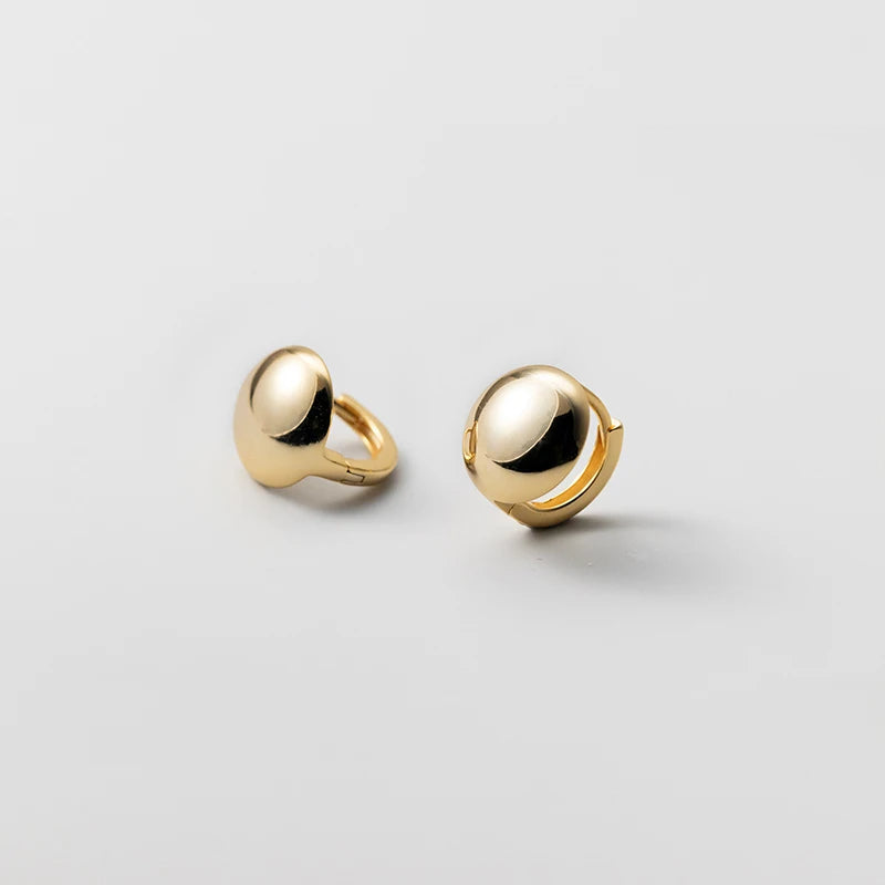 Simple Smooth Round Ball Charm Hoop Earrings DA2977