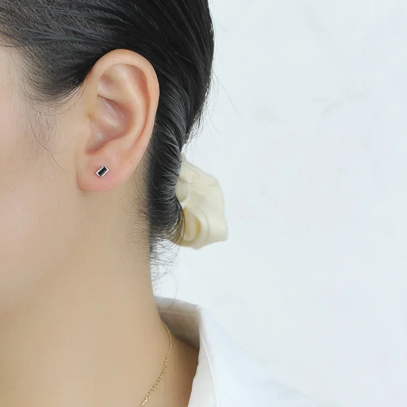 Geometric Square CZ Screw Stud Earring DB1144