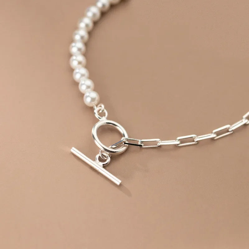 4mm Synthetic Pearl Chain Bracelet DA2704