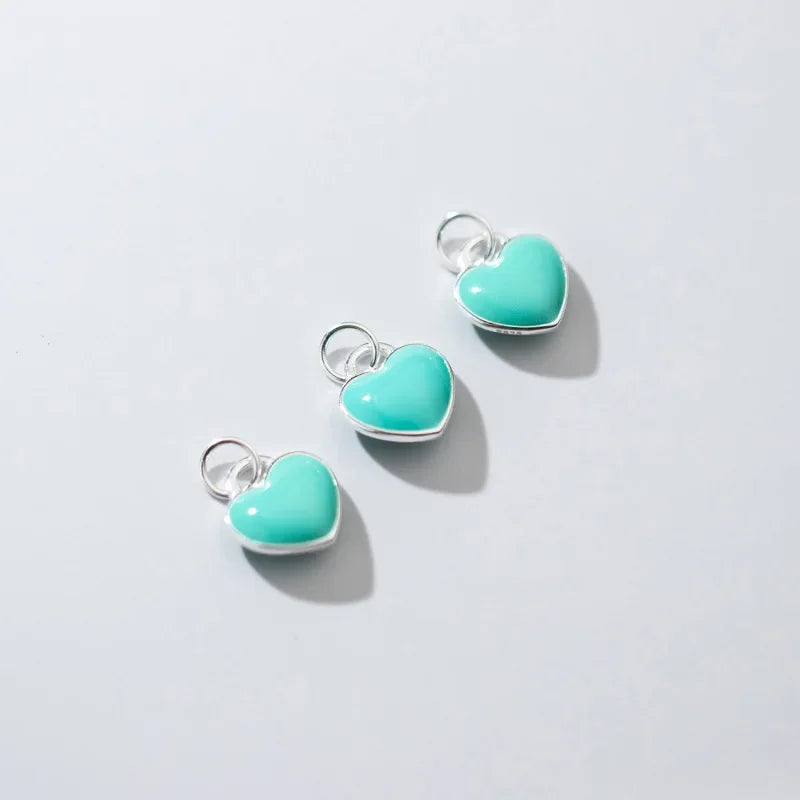 Colour Glaze Romantic Heart Charm Pendant DIY Accessories DZ11