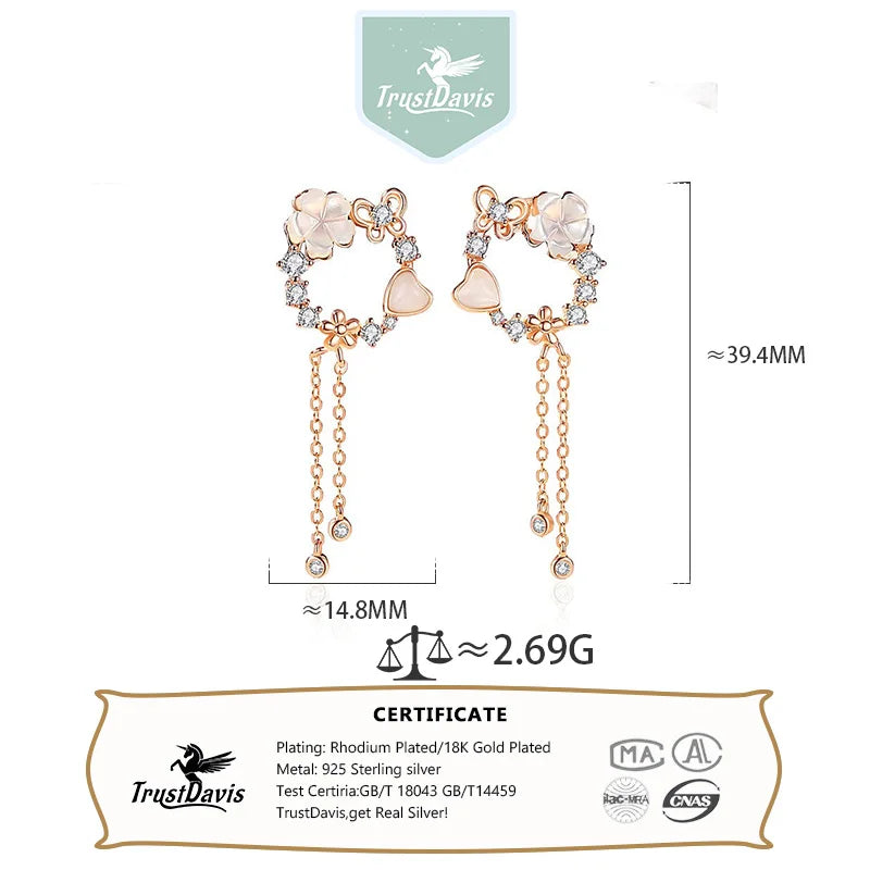 Flower Butterfly Heart Earrings Necklace Set DS4277