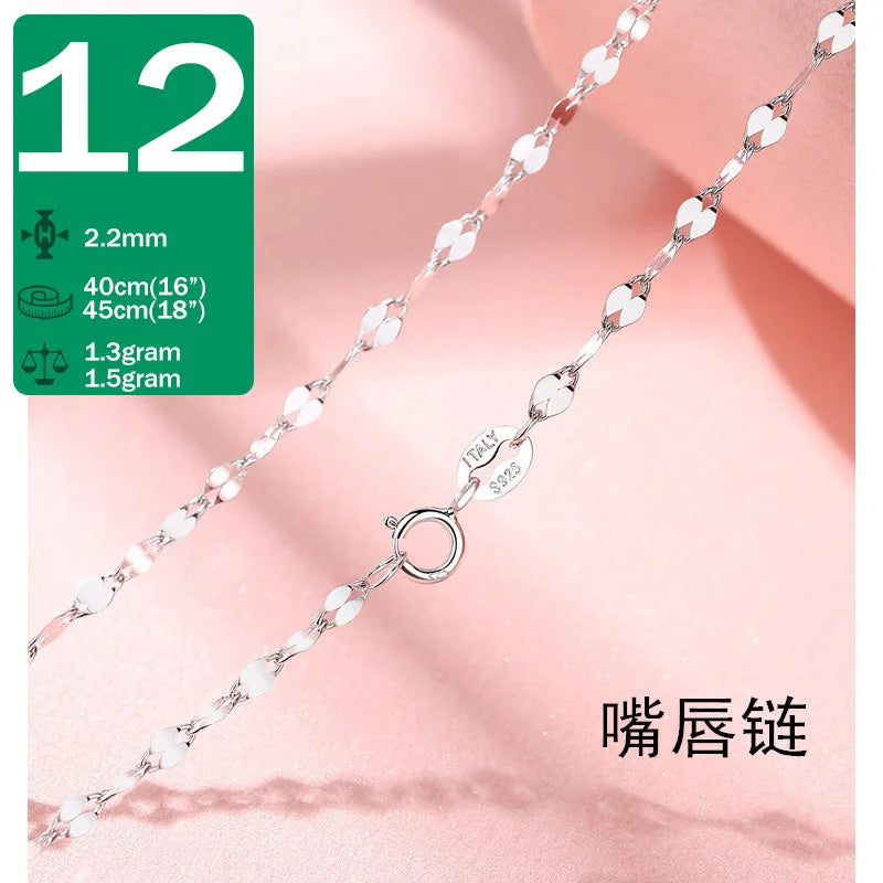 Water-wave Snake Beads Box Chain 40/45cm Necklace DC25