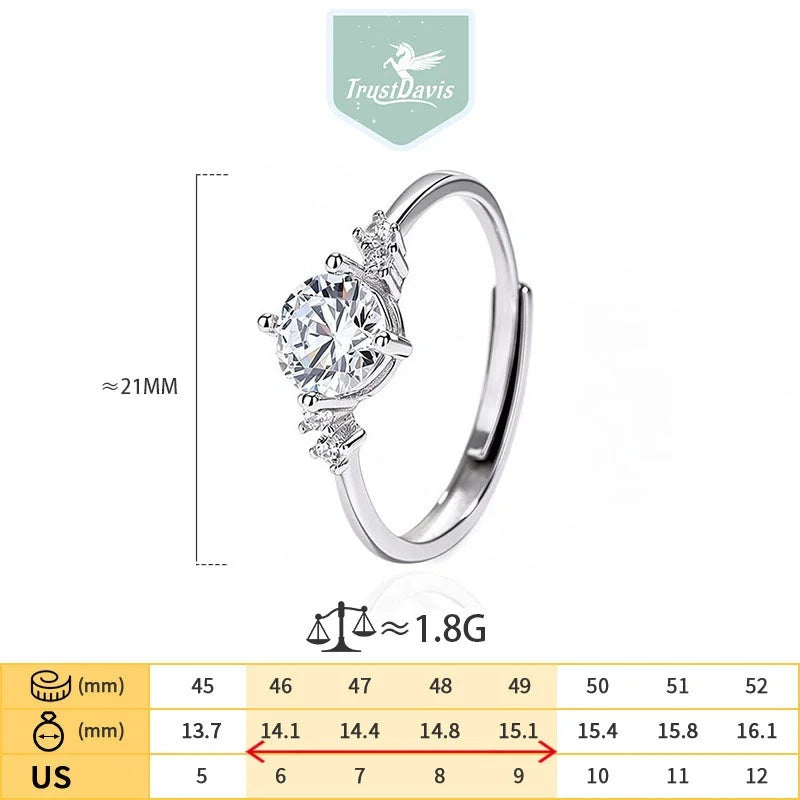 Silver 1ct Four-Prong Moissanite Wedding Ring DS5017