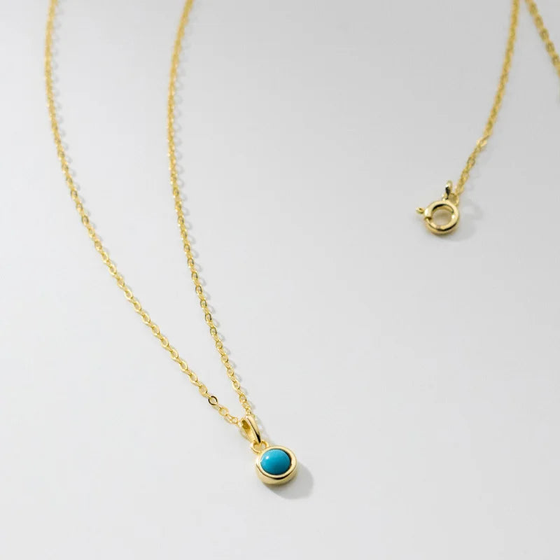 TrustDavis Real 925 Sterling Silver Charm Necklace Round Pendant Birthday Gift for Women Daughter Fine Jewelry DS4048