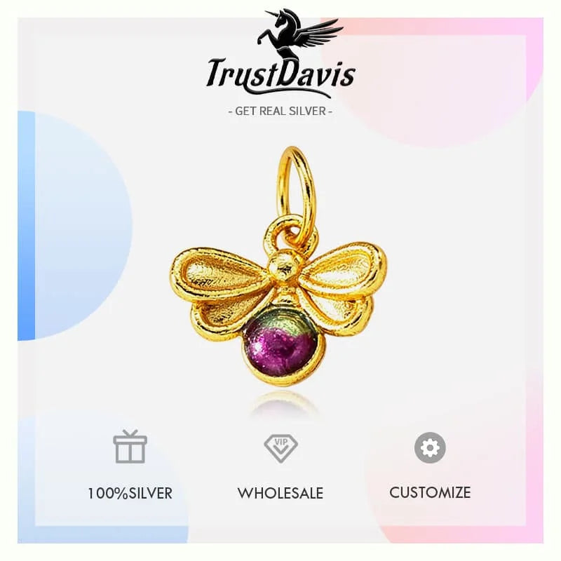 Fine Pendant Gold Insect Firefly Small Gift DZ1907