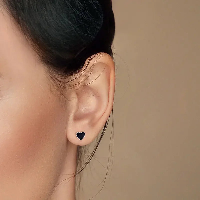 TrustDavis Real 925 Sterling Silver Heart Star Bead Screw Stud Earrings For Women Valentine's Day Fine S925 Jewelry Gift DA2871