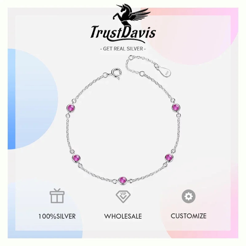 Sweet Round Colour Zircon Bracelet DA2689