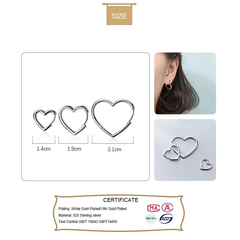 Heart Hoop Geometric Ear Cuff Clip On Earring DS2434