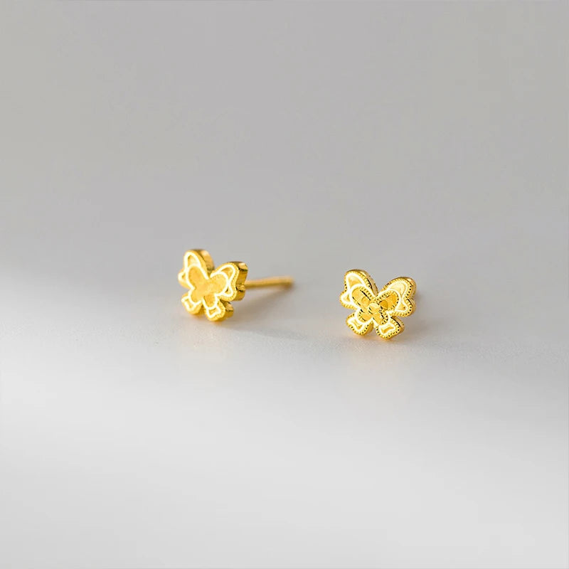 TrustDavis Real 925 Sterling Silver Fashion Sweet Butterfly Stud Earrings for Women Wedding Valentine's Day Fine Jewelry DS4176