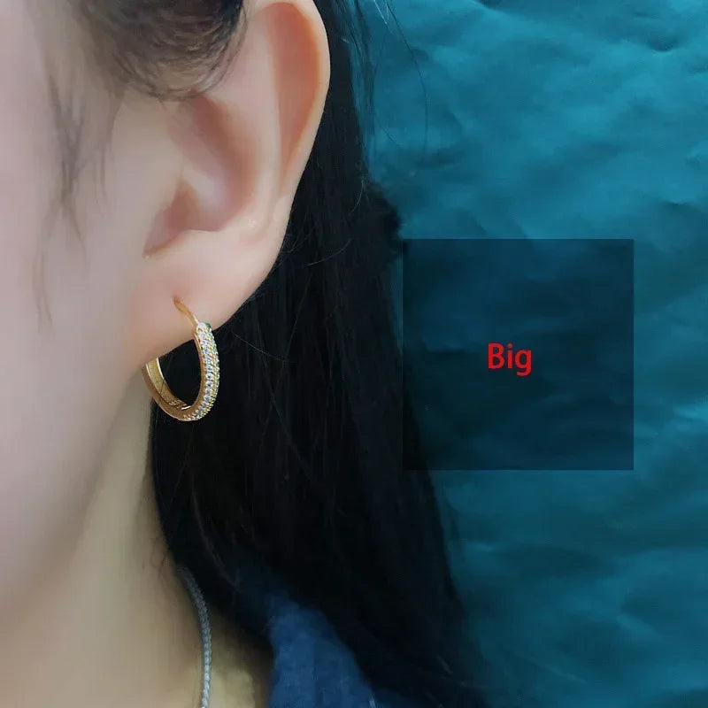 Round Dazzling CZ Hoop Earrings DA2747