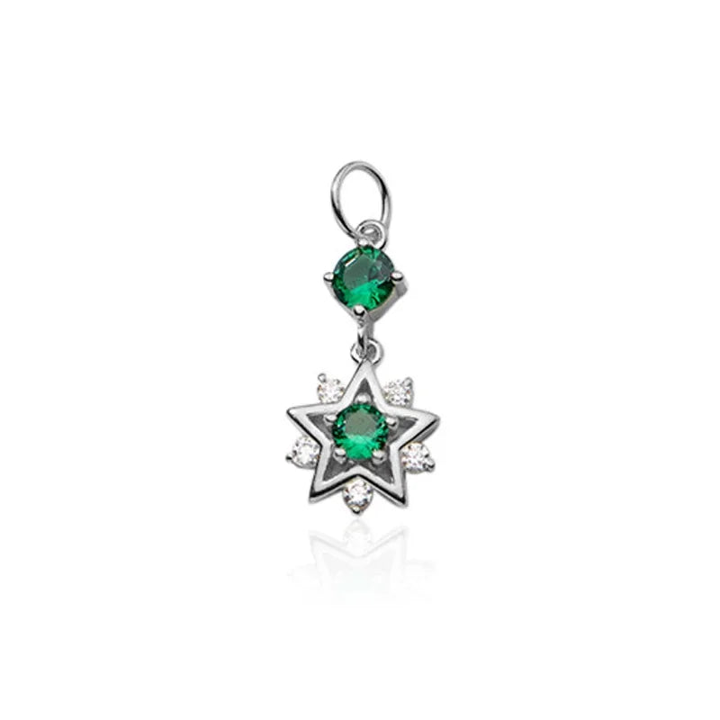 TrustDavis Real 925 Sterling Silver Fashion Gild Five Pointed Star Charm Pendant Handmade DIY Accessories Wholesale DZ1700