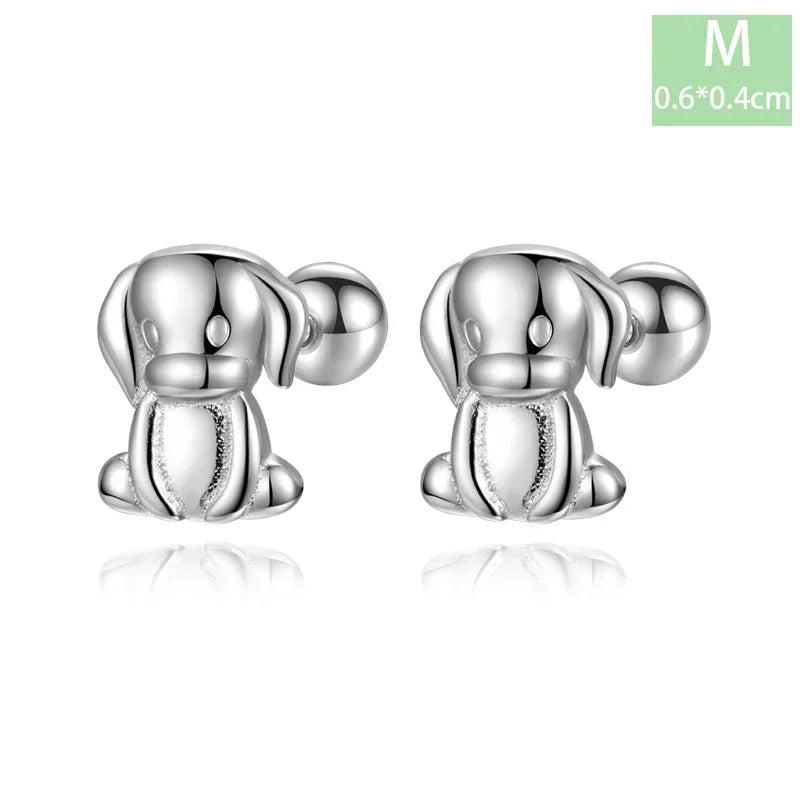 Trustdavis Real 925 Sterling Silver Chinese Zodiac Signs Screw Stud Earrings For Women Daughter Birthday Gift Jewelry DS4430