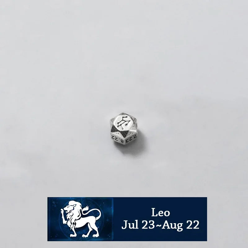 TrustDavis Real 925 Sterling Silver Beads Fashion 12 Constellation Charm Beads Fit Bracelet Necklace Accessories Jewelry HY886