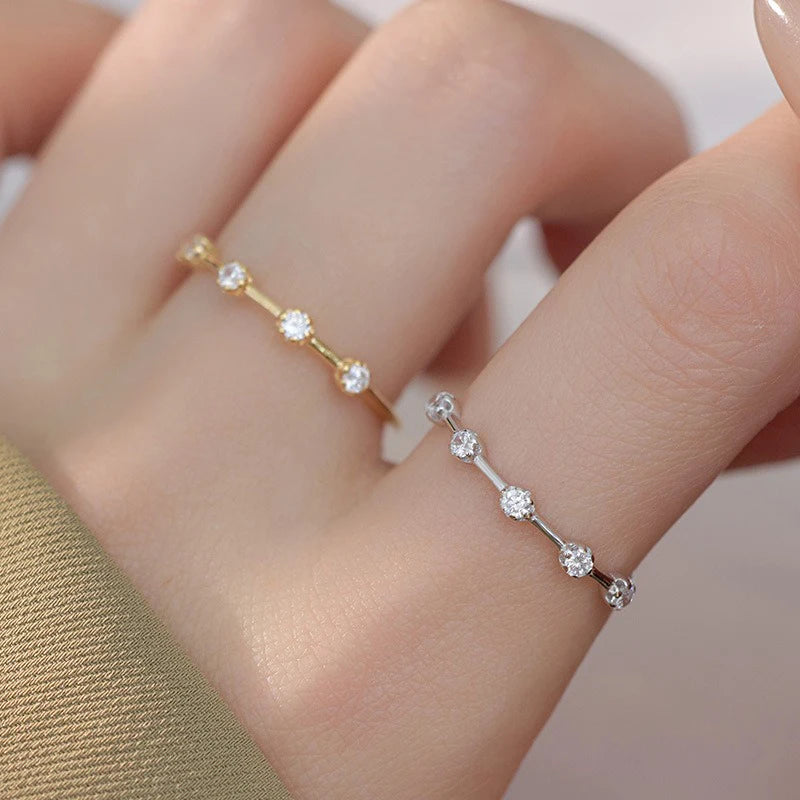 TrustDavis Real 925 Sterling Silver Women's Fashion Simple Star Trail Index Finger Ring for Women Girls Fine Jewelry Gift DS4688