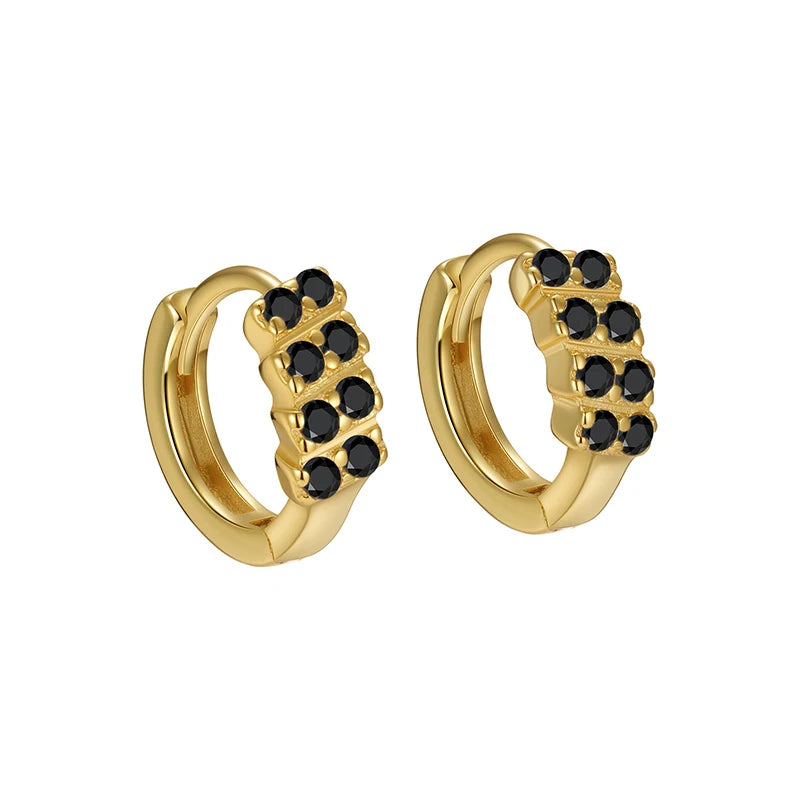 TrustDavis Real 925 Sterling Silver Women's Fashion Colorful Zircon Circle Earrings for Women Girls Gift Fine Jewelry DS4670