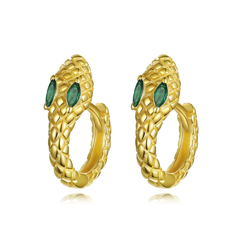 TrustDavis Girls 925 Sterling Silver Snake Design Hoop Earrings for Women Lady Wedding Party Fine S925 Jewelry DS4315