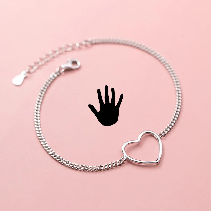Trustdavis 925 Sterling Silver Fashion Women's Jewelry Romantic Heart Chain Anklets For Wife Best Friend Drop Shipping DA1169