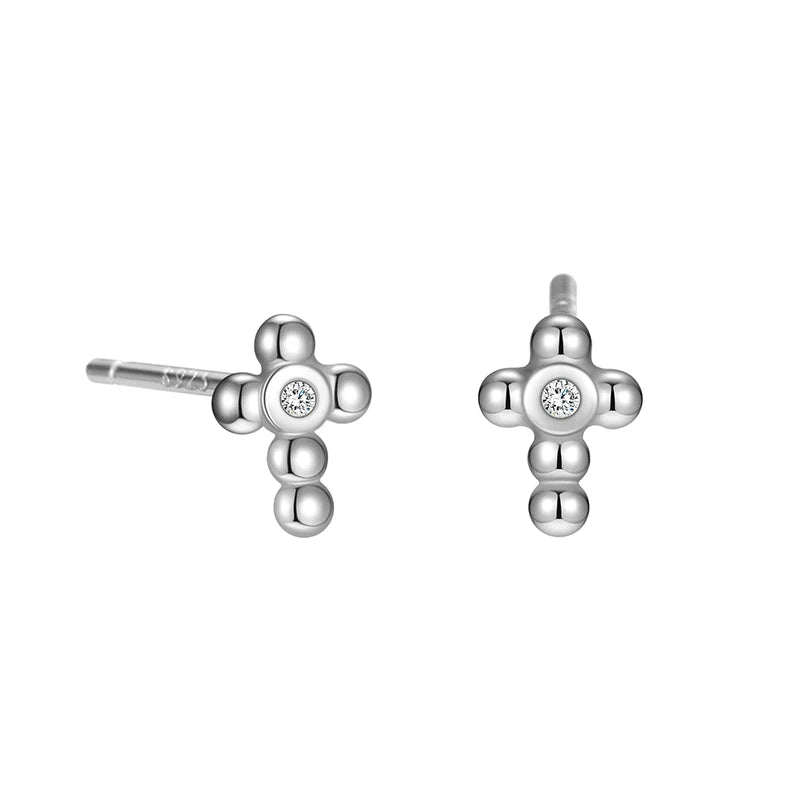 Cross Zircon Screw Earrings DS4896